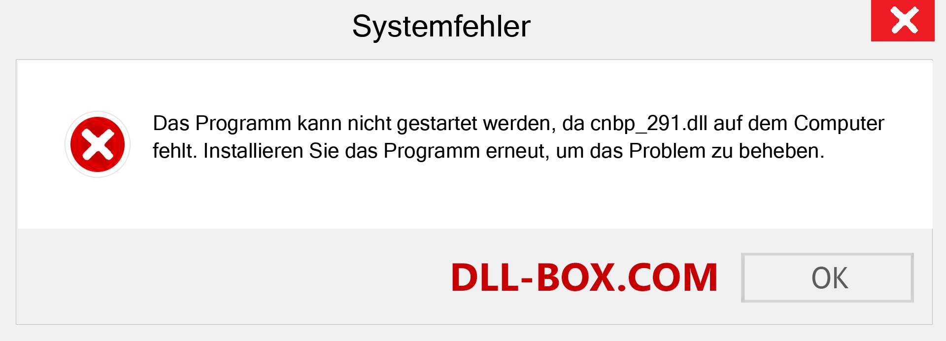 cnbp_291.dll-Datei fehlt?. Download für Windows 7, 8, 10 - Fix cnbp_291 dll Missing Error unter Windows, Fotos, Bildern