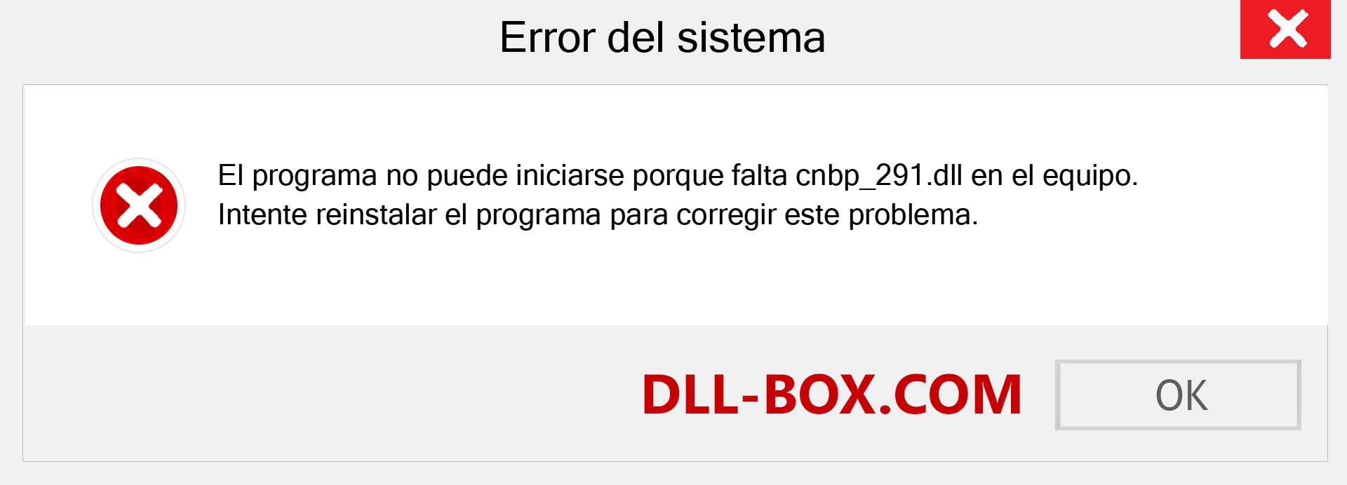 ¿Falta el archivo cnbp_291.dll ?. Descargar para Windows 7, 8, 10 - Corregir cnbp_291 dll Missing Error en Windows, fotos, imágenes